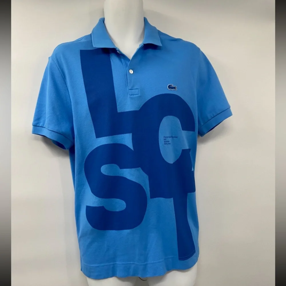 NEW Lacoste Men Regular Fit Contrast Lettering Petit‎ Pique Polo Argentine Large